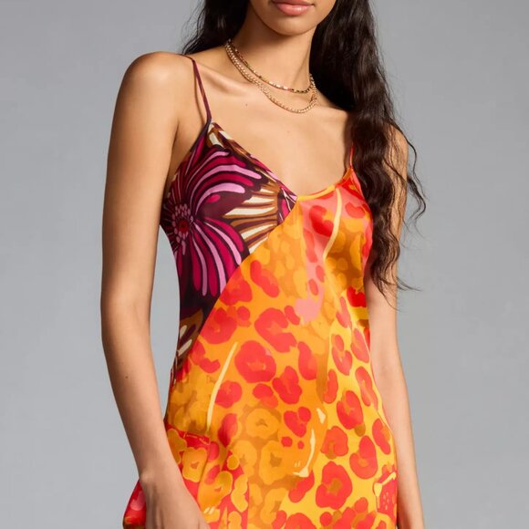 NWT - slinky FARM Rio x Anthropologie Printed Slip Dres - Picture 3 of 10
